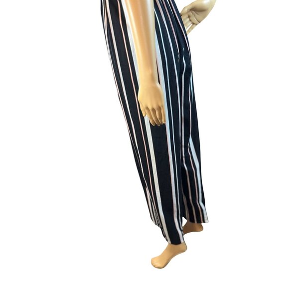 as u wish Mixed Media Wide Leg Jumpsuit in Lace & Stripes - Picture 7 of 10